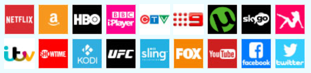 The VPN software works with all streaming providers